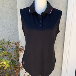 Kate Lord Black/Pink Sleeveless Golf Tank Size L